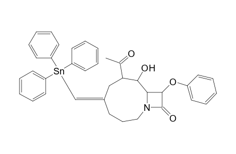 (Z)-7-Acetyl-8-hydroxy-5-(triphenylstannyl)methylene-10-phenoxy-1-azabicyclo[7.2.0]undecan-11-one