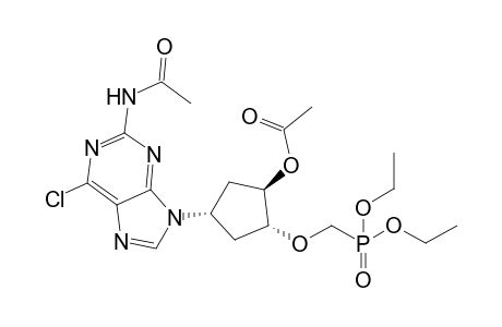 9-[(1'.beta.,3'.alpha.,4'.beta.)-4'-(Diethylphosphono)methoxy-3'-acetoxycyclopentyl]-2-acetylamino-6-chloropurine