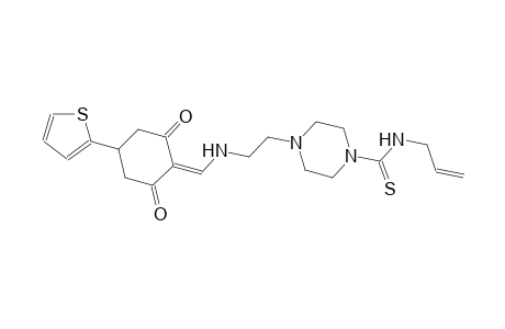 N-allyl-4-[2-({[2,6-dioxo-4-(2-thienyl)cyclohexylidene]methyl}amino)ethyl]-1-piperazinecarbothioamide