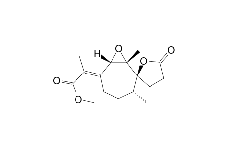 Propanoic acid, 2-(dihydro-1',3'-dimethyl-5-oxospiro[furan-2(3H),2'-[8]oxabicyclo[5.1.0]octan]-6'-ylidene)-, methyl ester, (1'.alpha.,2'.alpha.,3'.beta.,6'Z,7'.alpha.)-(.+-.)-