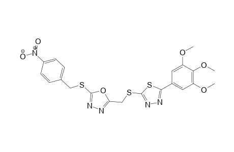 2-(3,4,5-Trimethoxyphenyl)-5-{[5-(4-nitrobenzylthio)-1,3,4-oxadiazol-2-yl]methylthio}-1,3,4-thiadiazole