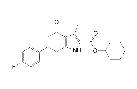 1H-Indole-2-carboxylic acid, 6-(4-fluorophenyl)-3-methyl-4-oxo-4,5,6,7-tetrahydro-, cyclohexyl ester