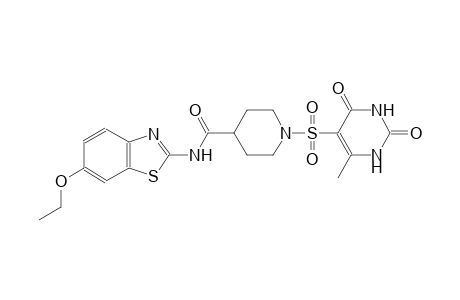 N-(6-ethoxy-1,3-benzothiazol-2-yl)-1-[(6-methyl-2,4-dioxo-1,2,3,4-tetrahydro-5-pyrimidinyl)sulfonyl]-4-piperidinecarboxamide