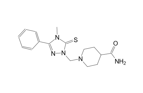 1-[(4-methyl-3-phenyl-5-thioxo-4,5-dihydro-1H-1,2,4-triazol-1-yl)methyl]-4-piperidinecarboxamide