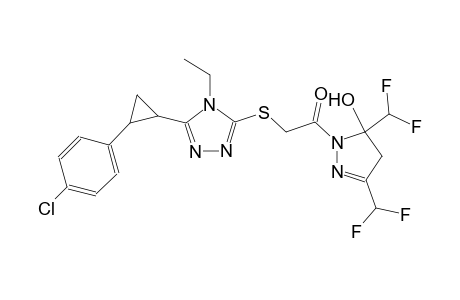 1-[({5-[2-(4-chlorophenyl)cyclopropyl]-4-ethyl-4H-1,2,4-triazol-3-yl}sulfanyl)acetyl]-3,5-bis(difluoromethyl)-4,5-dihydro-1H-pyrazol-5-ol