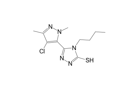 4-butyl-5-(4-chloro-1,3-dimethyl-1H-pyrazol-5-yl)-4H-1,2,4-triazole-3-thiol