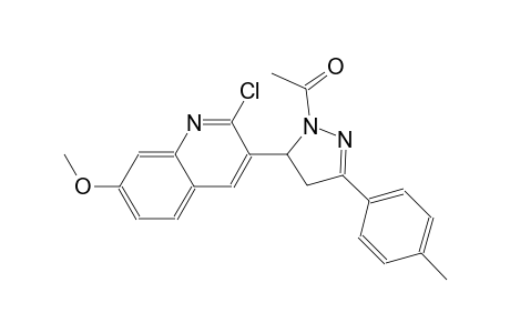 3-[1-acetyl-3-(4-methylphenyl)-4,5-dihydro-1H-pyrazol-5-yl]-2-chloro-7-methoxyquinoline