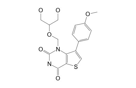 1-[2-HYDROXY-1-(HYDROXYMETHYL)-ETHOXYMETHYL]-7-(4-METHOXYPHENYL)-THIENO-[3,2-D]-PYRIMIDINE-2,4-DIONE