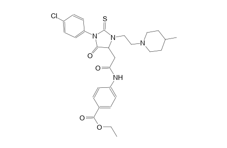 benzoic acid, 4-[[[1-(4-chlorophenyl)-3-[2-(4-methyl-1-piperidinyl)ethyl]-5-oxo-2-thioxo-4-imidazolidinyl]acetyl]amino]-, ethyl ester