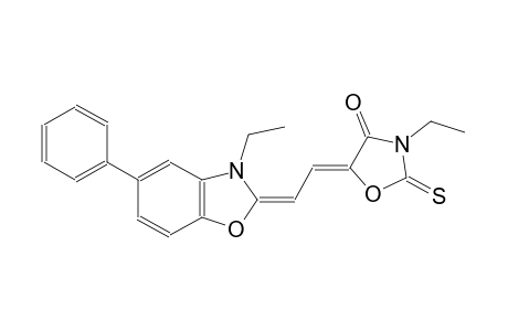 (5Z)-3-ethyl-5-[(2E)-2-(3-ethyl-5-phenyl-1,3-benzoxazol-2(3H)-ylidene)ethylidene]-2-thioxo-1,3-oxazolidin-4-one