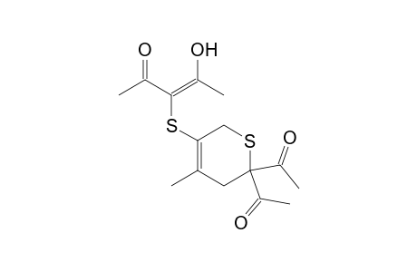 3-(2',2'-Diacetyl-4'-methyl-3H,6H-thiin-5'-ylthio)pentane-2,4-dione