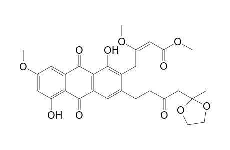 (E)-4-[1,5-dihydroxy-7-methoxy-3-[4-(2-methyl-1,3-dioxolan-2-yl)-3-oxobutyl]-9,10-dioxo-2-anthracenyl]-3-methoxy-2-butenoic acid methyl ester