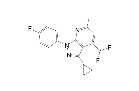 1H-pyrazolo[3,4-b]pyridine, 3-cyclopropyl-4-(difluoromethyl)-1-(4-fluorophenyl)-6-methyl-