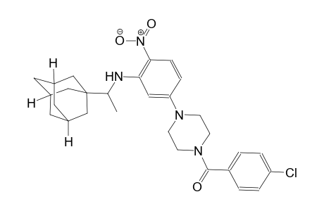 tricyclo[3.3.1.1~3,7~]decane-1-methanamine, N-[5-[4-(4-chlorobenzoyl)-1-piperazinyl]-2-nitrophenyl]-alpha-methyl-