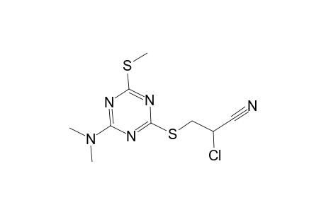 2-Chloro-3-([4-(dimethylamino)-6-(methylsulfanyl)-1,3,5-triazin-2-yl]sulfanyl)propanenitrile