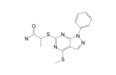 ALPHA-(4-METHYLTHIO-1-PHENYLPYRAZOLO-[3,4-D]-PYRIMIDIN-6-YLTHIO)-PROPIONAMIDE