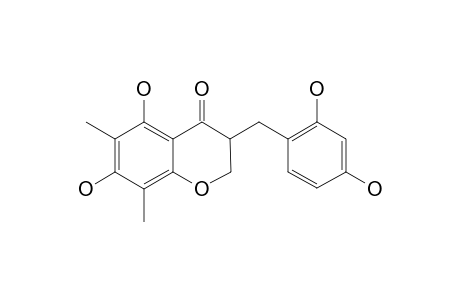 (+/-)-5,7-DIHYDROXY-6,8-DIMETHYL-3-(2',4'-DIHYDROXYBENZYL)-CHROMAN-4-ONE