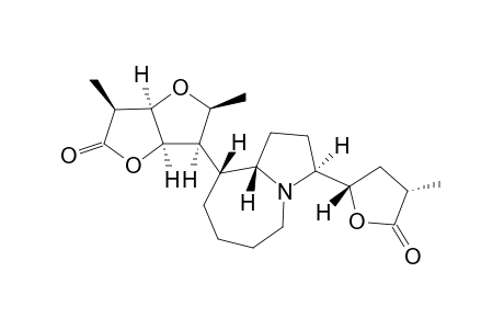 PARVISTEMONINE;(3AR)-3T,5T-DIMETHYL-TETRAHYDRO-6T-[(9R)-3C-[(2S)-4C-METHYL-5-OXO-TETRAHYDROFURAN-2R-YL]-(9R)-OCTAHYDRO-1H-PYRROLO-[1,2-A]-AZEPIN-9