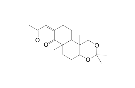 (-)-(4a.alpha.,6a.alpha.,8.beta.,10.beta.,10b.alpha.)-decahydro-3,3,6a,10b-tetramethyl-8-(2-oxopropylene)-6H-naphtho[2,1-d][1,3]dioxan-7-one