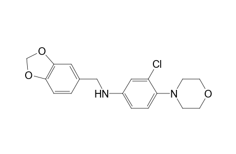 Benzenamine, 3-chloro-N-(3,4-methylenedioxybenzyl)-4-(4-morpholyl)-