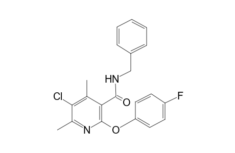 5-Chloranyl-2-(4-fluoranylphenoxy)-4,6-dimethyl-N-(phenylmethyl)pyridine-3-carboxamide