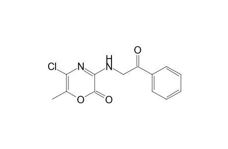 5-Chloranyl-6-methyl-3-(phenacylamino)-1,4-oxazin-2-one