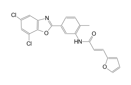 (2E)-N-[5-(5,7-dichloro-1,3-benzoxazol-2-yl)-2-methylphenyl]-3-(2-furyl)-2-propenamide