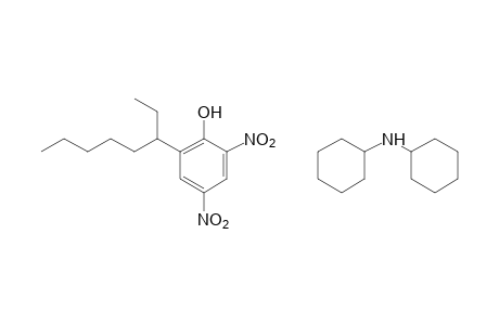 2,4-dinitro-6-(1-ethylhexyl)phenol, compound with dicyclohexylamine (1:1)