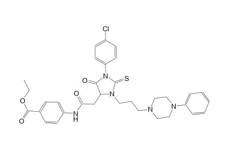 benzoic acid, 4-[[[1-(4-chlorophenyl)-5-oxo-3-[3-(4-phenyl-1-piperazinyl)propyl]-2-thioxo-4-imidazolidinyl]acetyl]amino]-, ethyl ester