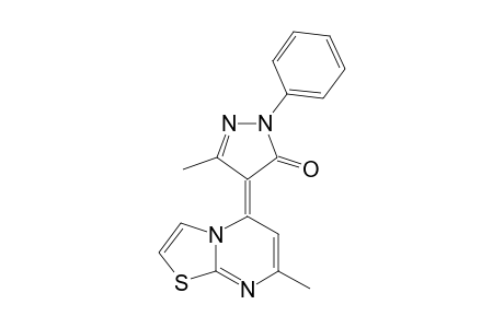 2-Methyl-4-(1-phenyl-3-methyl-5-oxoprazolylidene)thiazolo[2,3-a]pyrimidine