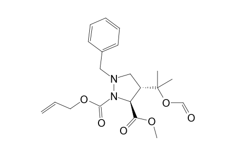 rel-(3S,5S)-2-(Alloxycarbonyl)-1-benzyl-4-[1-(formyloxy)-1-methylethyl)]-3-pyrazolidinecarboxylic acid methyl ester