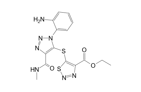 5-[[3-(2-aminophenyl)-5-(methylcarbamoyl)-4-triazolyl]thio]-4-thiadiazolecarboxylic acid ethyl ester