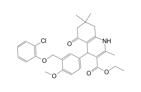 ethyl 4-{3-[(2-chlorophenoxy)methyl]-4-methoxyphenyl}-2,7,7-trimethyl-5-oxo-1,4,5,6,7,8-hexahydro-3-quinolinecarboxylate