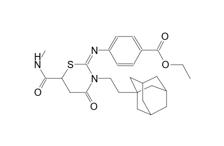 benzoic acid, 4-[[(2E)-tetrahydro-6-[(methylamino)carbonyl]-4-oxo-3-(2-tricyclo[3.3.1.1~3,7~]dec-1-ylethyl)-2H-1,3-thiazin-2-ylidene]amino]-, ethyl