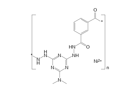 Poly(2,6-dihydrazino-4-dimethylamino-triazinediyl isophthaloyl), chelatized ''polyhydrazide piddt'', chelated with ni (the product contains 7.8% ni)