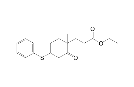 Ethyl 3-(1'-methyl-2'-oxocyclohexyl-4'-phenylthio)propanoate