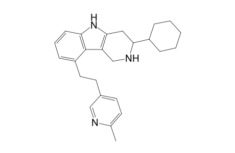 2-Cyclohexyl-5-(2-(6-methyl-3-pyridyl)ethyl)-1,2,3,4-tetrahydro-.gamma.-carboline