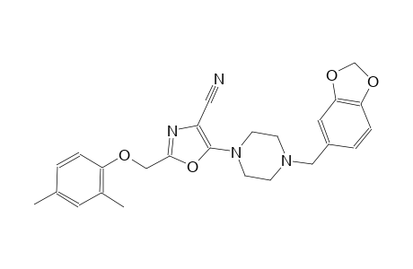 4-oxazolecarbonitrile, 5-[4-(1,3-benzodioxol-5-ylmethyl)-1-piperazinyl]-2-[(2,4-dimethylphenoxy)methyl]-