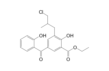 Ethyl 3-(3-chloro-2-methylpropyl)-2-hydroxy-5-(2-hydroxybenzoyl)benzoate
