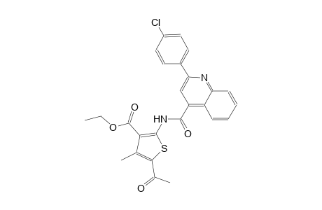 3-thiophenecarboxylic acid, 5-acetyl-2-[[[2-(4-chlorophenyl)-4-quinolinyl]carbonyl]amino]-4-methyl-, ethyl ester