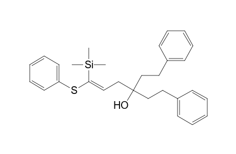 4-(Hydroxy)-4-(2-phenylethyl)-6-phenyl-1-(phenylthio)-1-(trimethylsilyl)-1-hexene