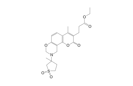 2H,8H-pyrano[2,3-f][1,3]benzoxazine-3-propanoic acid, 9,10-dihydro-4-methyl-2-oxo-9-(tetrahydro-3-methyl-1,1-dioxido-3-thienyl)-, ethyl ester