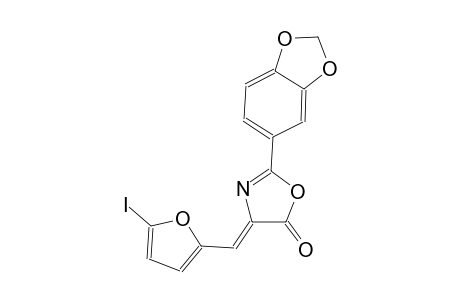 5(4H)-oxazolone, 2-(1,3-benzodioxol-5-yl)-4-[(5-iodo-2-furanyl)methylene]-, (4Z)-