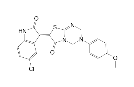 (7Z)-7-(5-chloro-2-oxo-1,2-dihydro-3H-indol-3-ylidene)-3-(4-methoxyphenyl)-3,4-dihydro-2H-[1,3]thiazolo[3,2-a][1,3,5]triazin-6(7H)-one