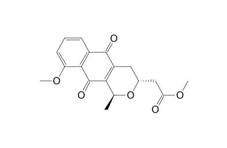 trans-methyl [9-methoxy-1-methyl-5,10-dioxo-3,4,5,10-tetrahydro-1H-naphtho[2,3-c]pyran-3-yl]acetate