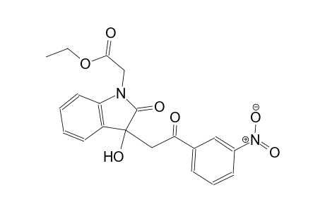 1H-indole-1-acetic acid, 2,3-dihydro-3-hydroxy-3-[2-(3-nitrophenyl)-2-oxoethyl]-2-oxo-, ethyl ester