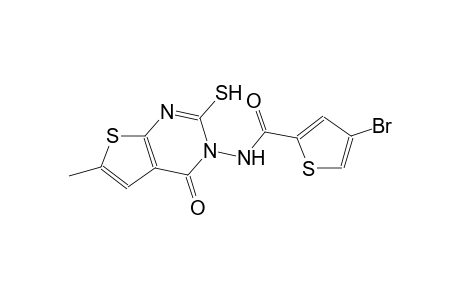 4-bromo-N-(6-methyl-4-oxo-2-sulfanylthieno[2,3-d]pyrimidin-3(4H)-yl)-2-thiophenecarboxamide