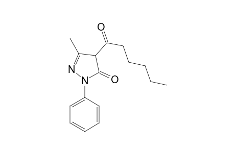 3H-Pyrazol-3-one, 2,4-dihydro-5-methyl-4-(1-oxohexyl)-2-phenyl-