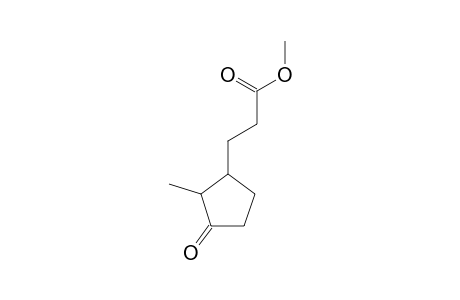 Cyclopentanepropanoic acid, 2-methyl-3-oxo-, methyl ester, trans-(.+-.)-