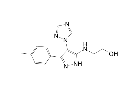 2-[[5-(4-methylphenyl)-4-(1,2,4-triazol-1-yl)-1H-pyrazol-3-yl]amino]ethanol